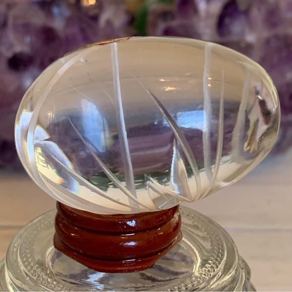 Vintage Ruckl Bohemian Czech Hand Cut Crystal Egg With Stand Original Box Label - Picture 9 of 16